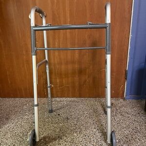 Drive Medical PreserveTech Deluxe Two Button Folding Walker with 5" Wheels